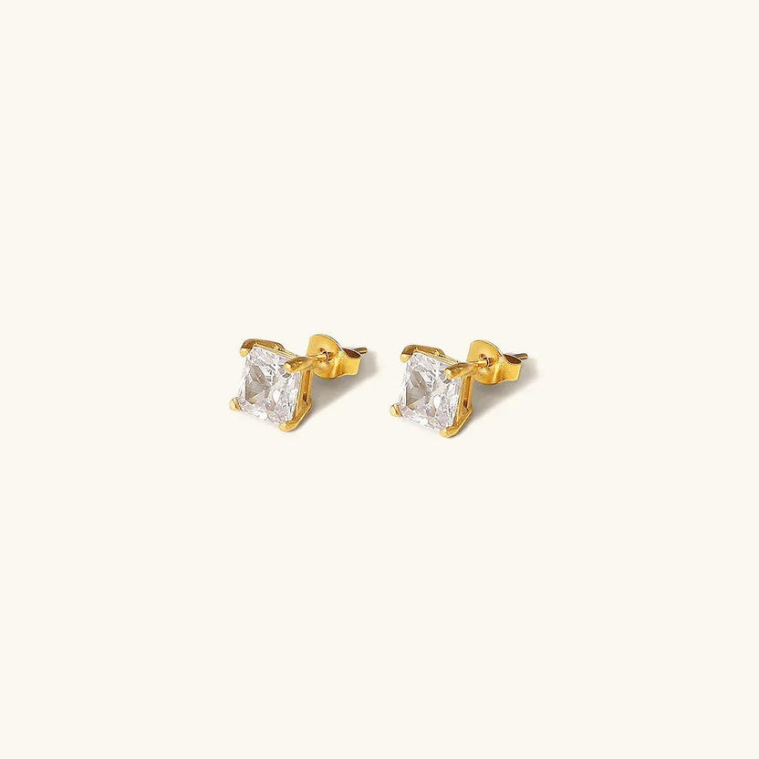 Pendientes etéreos centelleantes en dorado