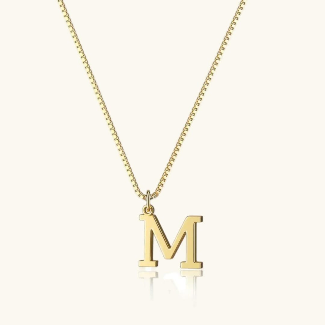 Collar vintage dorado con inicial – imagen 18