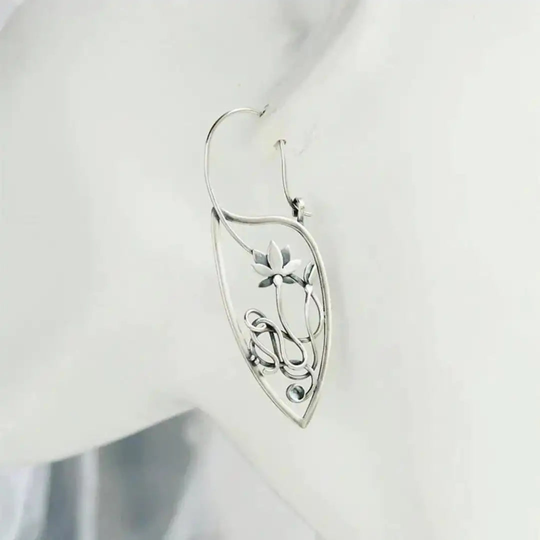 Elegantes pendientes de flor de loto – imagen 3