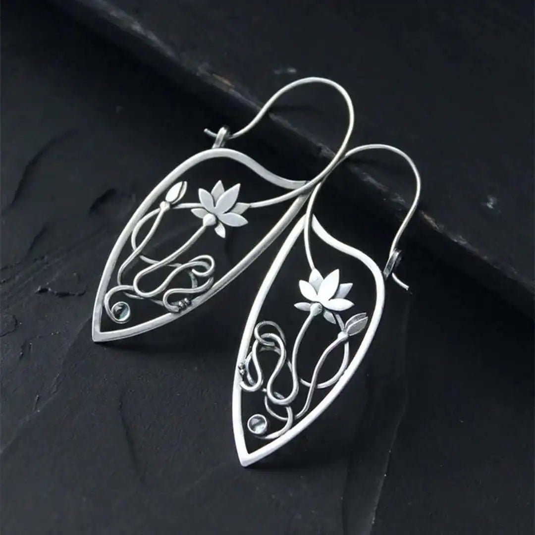 Elegantes pendientes de flor de loto – imagen 2