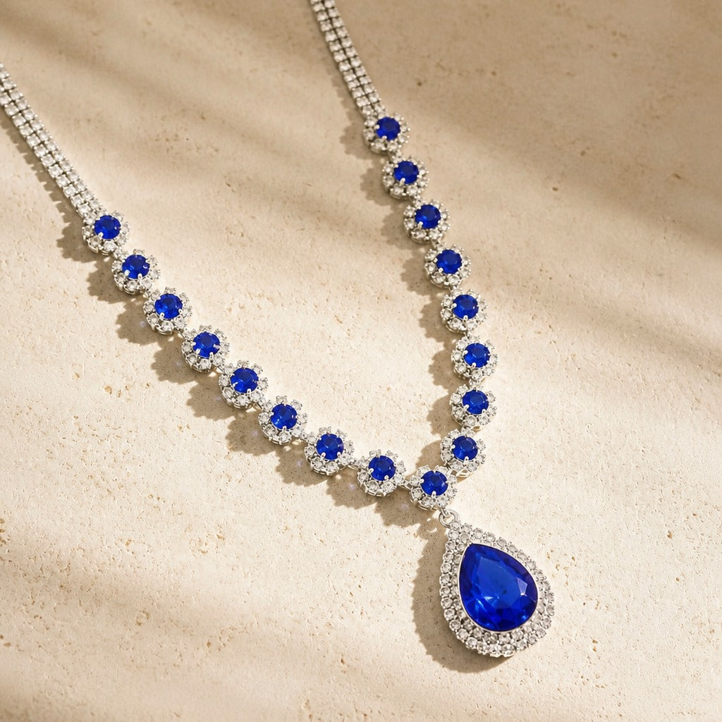 Collar colgante de zafiro azul majestuoso – imagen 2