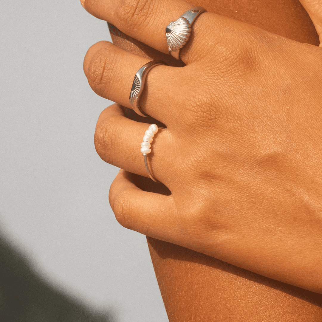 Anillo de cinco perlas Gota de rocío – imagen 6