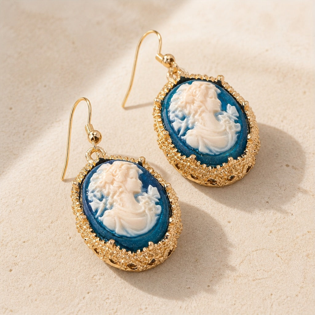Pendientes camafeo minimalistas en relieve – imagen 3