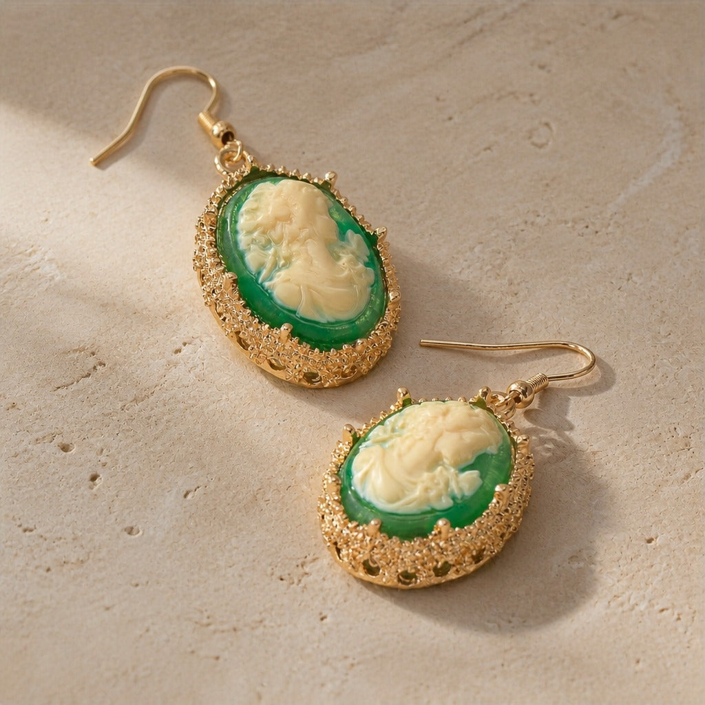 Pendientes camafeo minimalistas en relieve – imagen 4