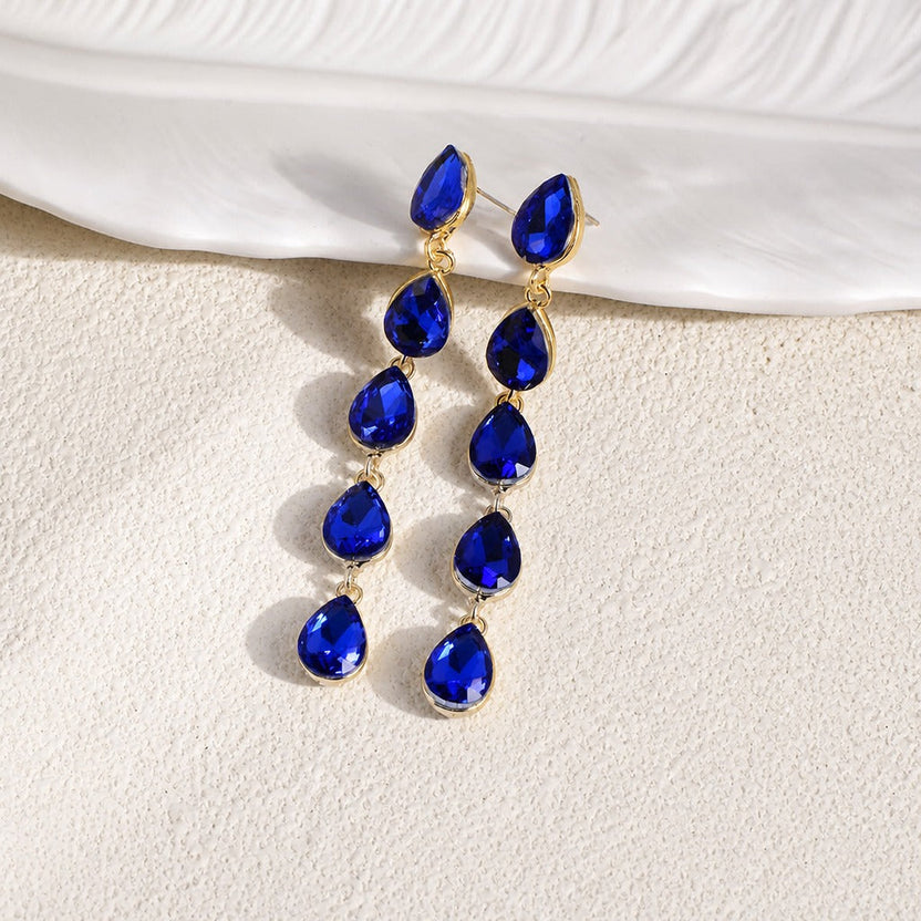 Pendientes minimalistas largos de gota