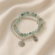 Pulsera bohemia de doble vuelta en jade musgo – imagen 2