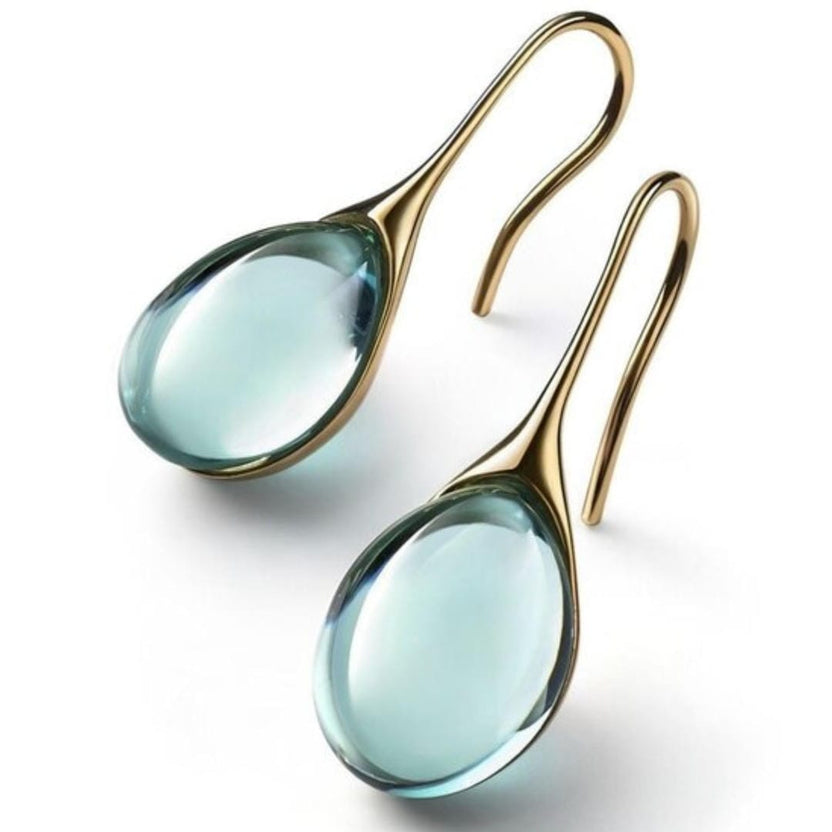 Pendientes minimalistas de cristal en gota