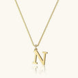 Collar vintage dorado con inicial – imagen 19
