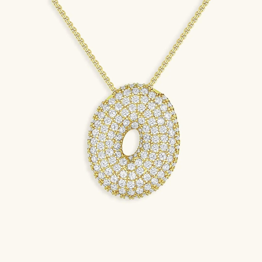 Collar con inicial Bubble de cristales – imagen 17