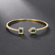 Pulsera abierta esmeralda elegante