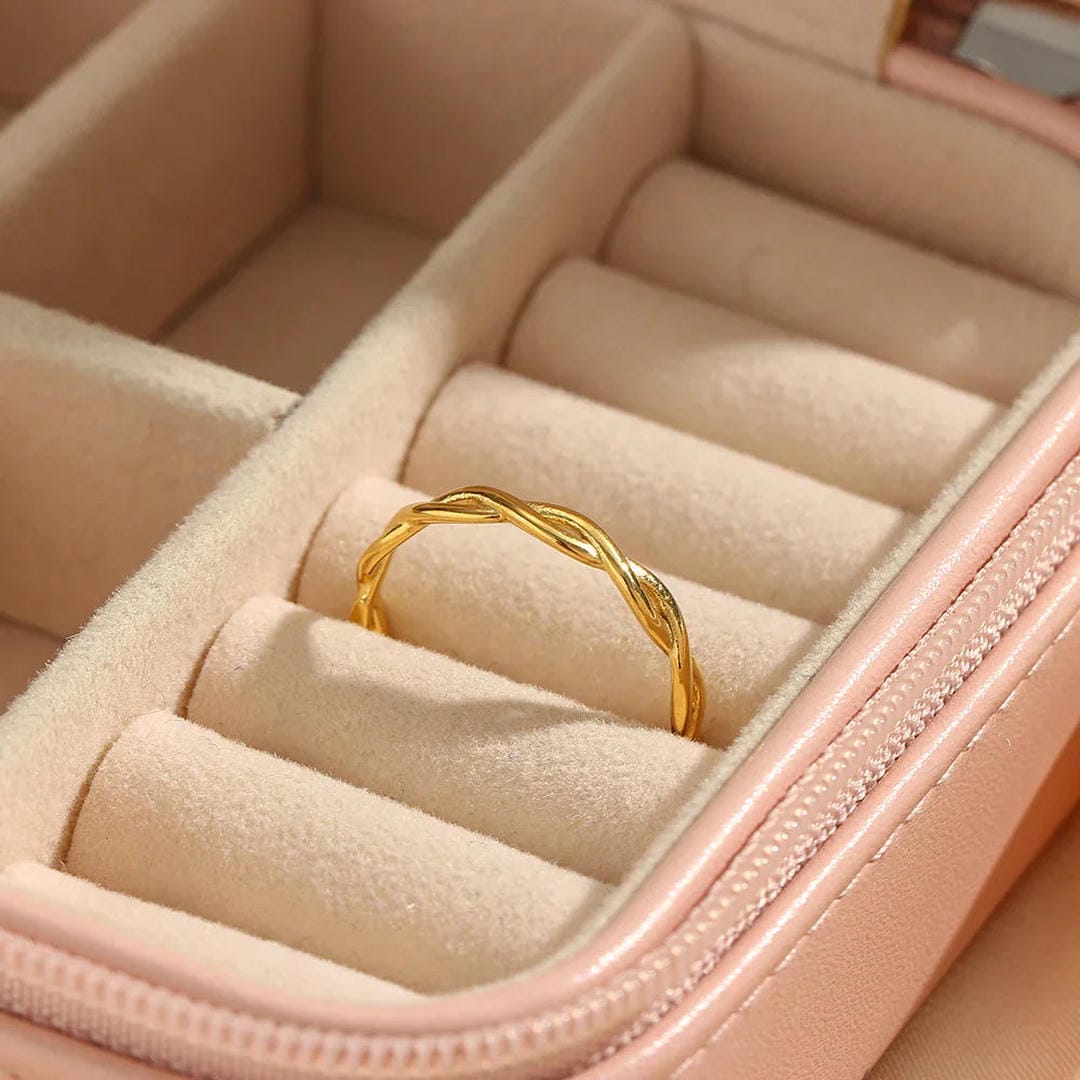 Anillo de oro vintage retorcido – imagen 4