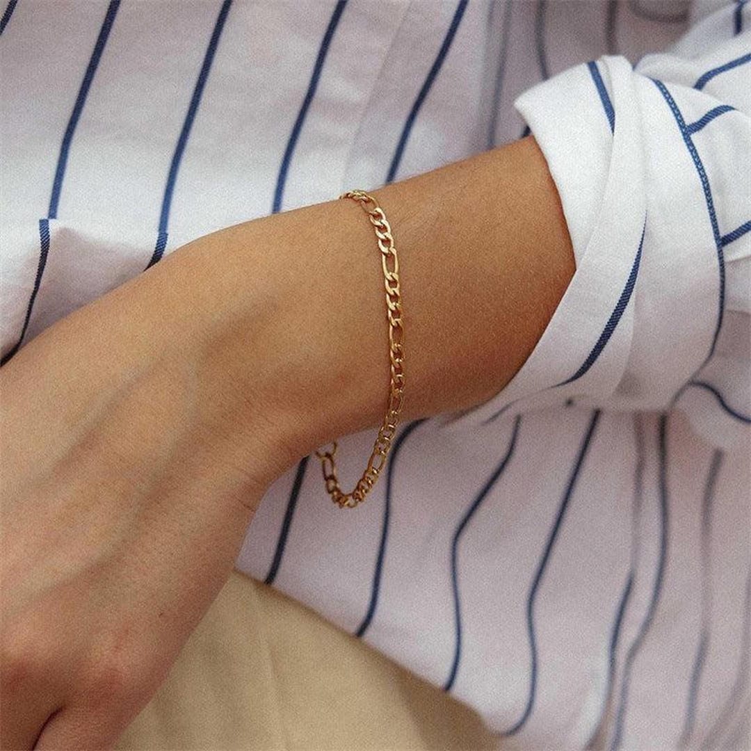 Pulsera vintage de cadena dorada – imagen 19