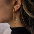 Pendientes de aro con cadena brillantes – imagen 6