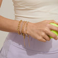Pulsera de cadena dorada con cristales brillantes – imagen 4