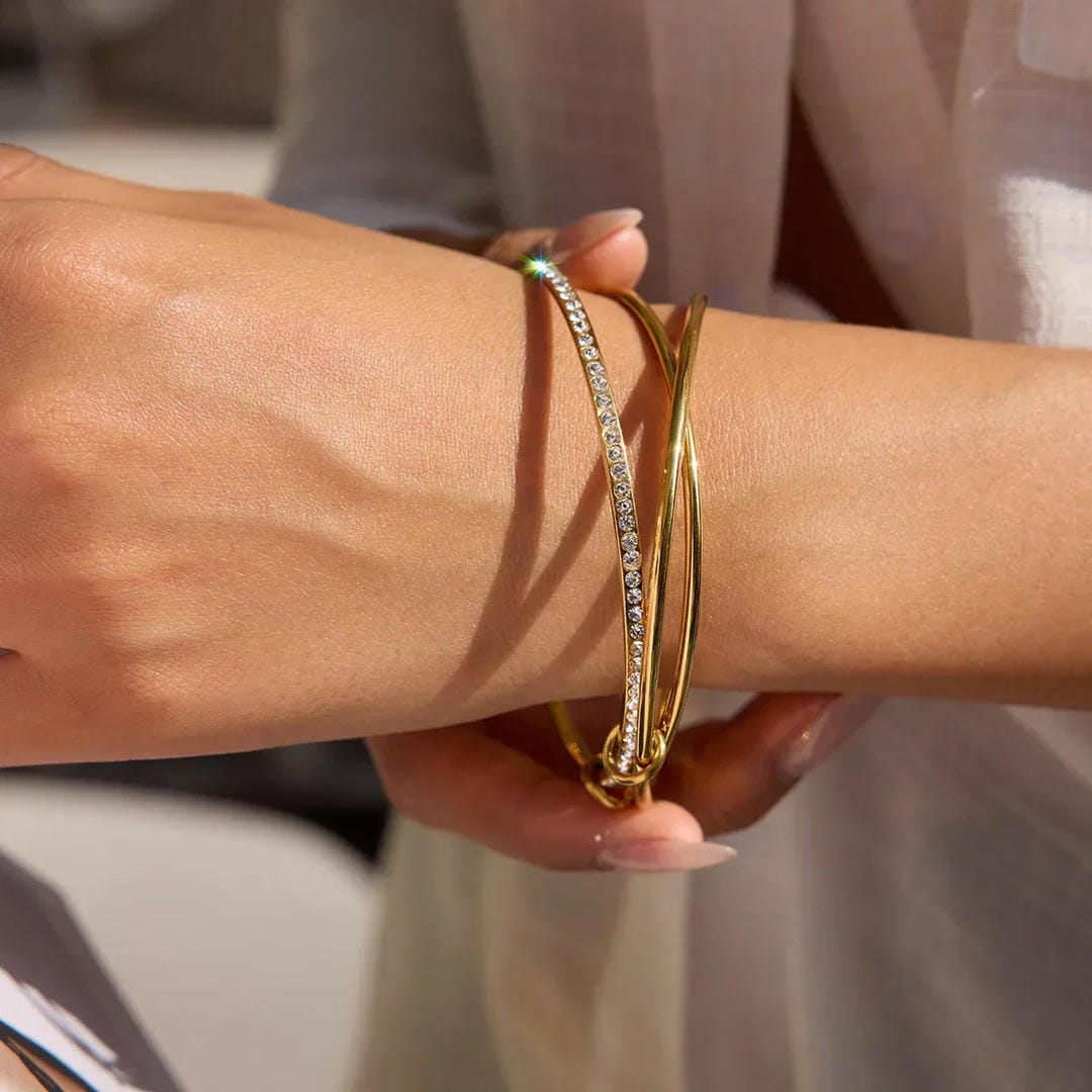 Pulsera elegante de cristales apilados – imagen 4