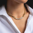 Collar dorado de eslabones con cristales deslumbrantes – imagen 4