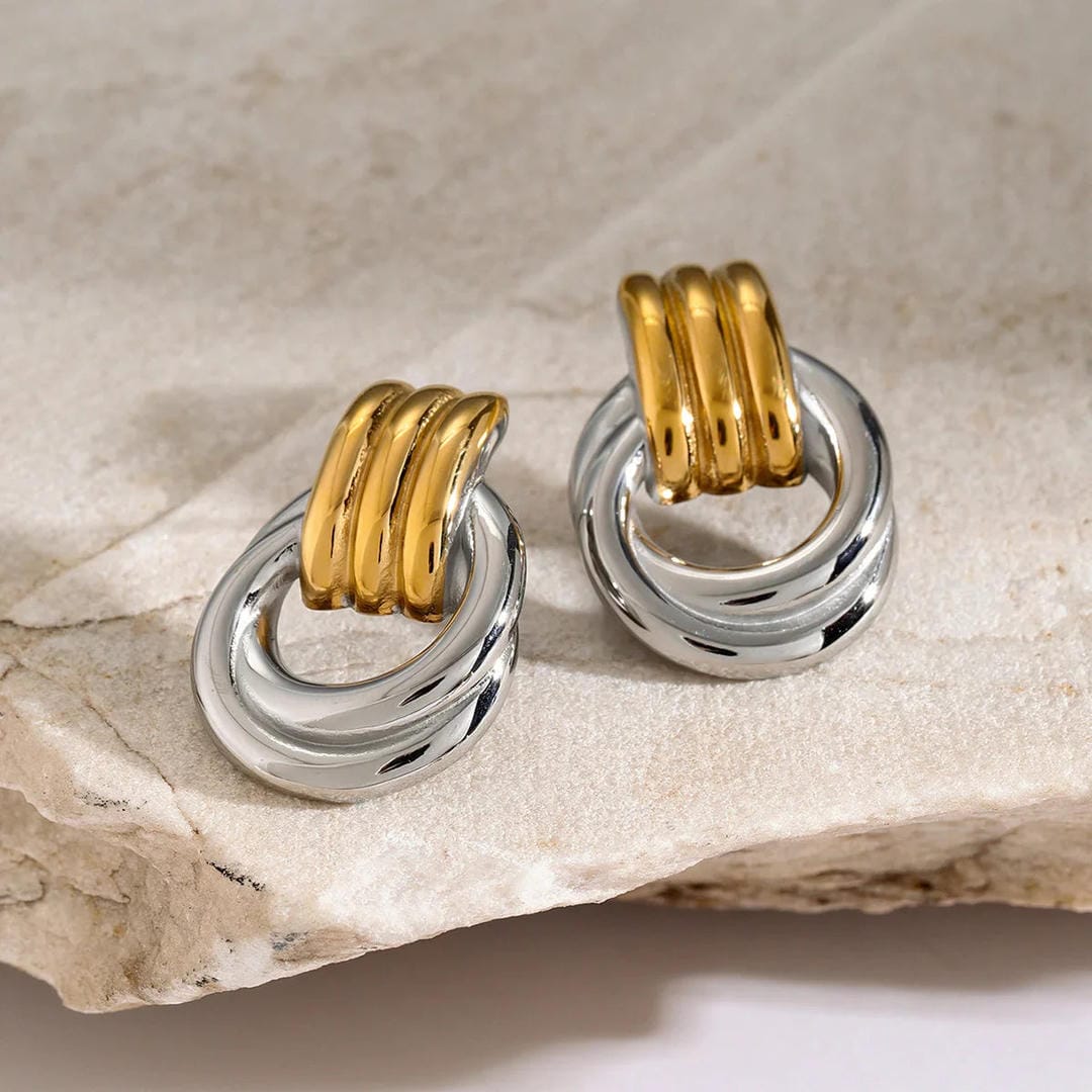 Pendientes de aro en capas brillantes – imagen 6