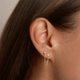 Pendiente radiante de cristal con doble cadena – imagen 3