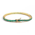 Pulsera clásica de tenis dorada con esmeralda – imagen 2