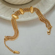 Pulsera elegante de cadena dorada en capas – imagen 3