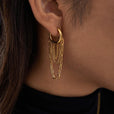 Pendientes de aro con cadena brillantes – imagen 5