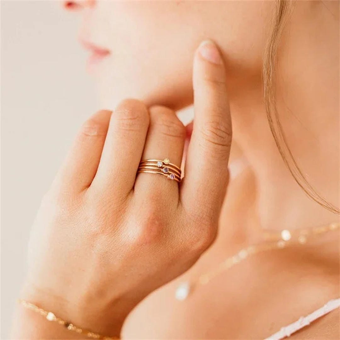 Anillo apilable con piedra preciosa – imagen 14