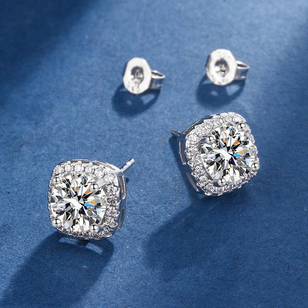 Set exclusivo de oro blanco Aria con talla cuadrada radiante – imagen 2