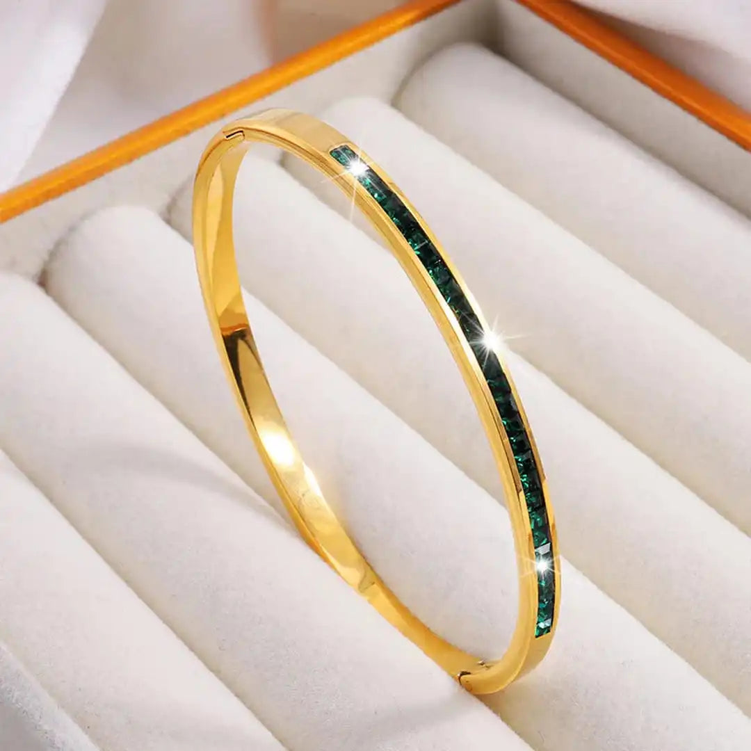Pulsera de eslabones esmeralda de moda – imagen 2