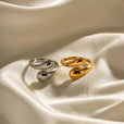 Anillo abierto radiante con gota – imagen 5