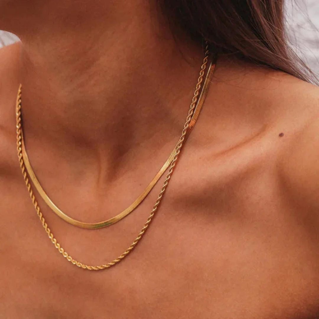 Collar doble dorado de lujo – imagen 3
