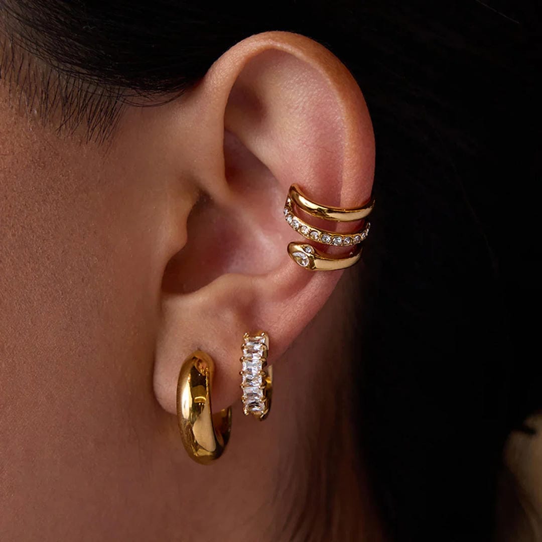 Conjunto de pendientes Esencial de oro Carmen, Lucía & Rocío