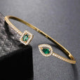 Pulsera abierta esmeralda elegante – imagen 2
