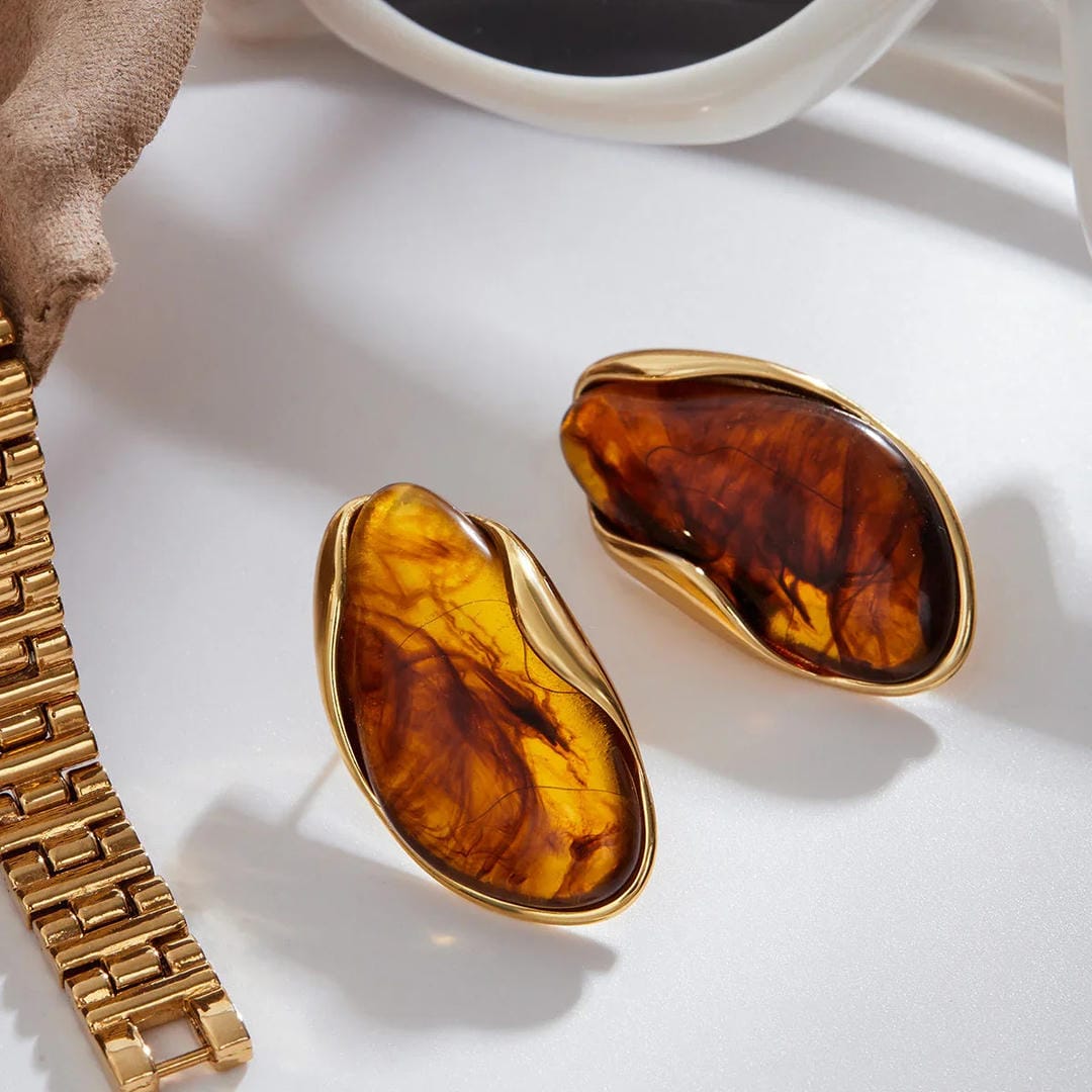 Pendientes pulidos atemporales con gemas – imagen 6