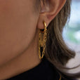 Pendientes de aro con cadena brillantes – imagen 7