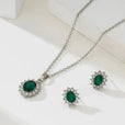 Conjunto de plata con esmeralda y sol radiante — Carmen, Lucía & Rocío