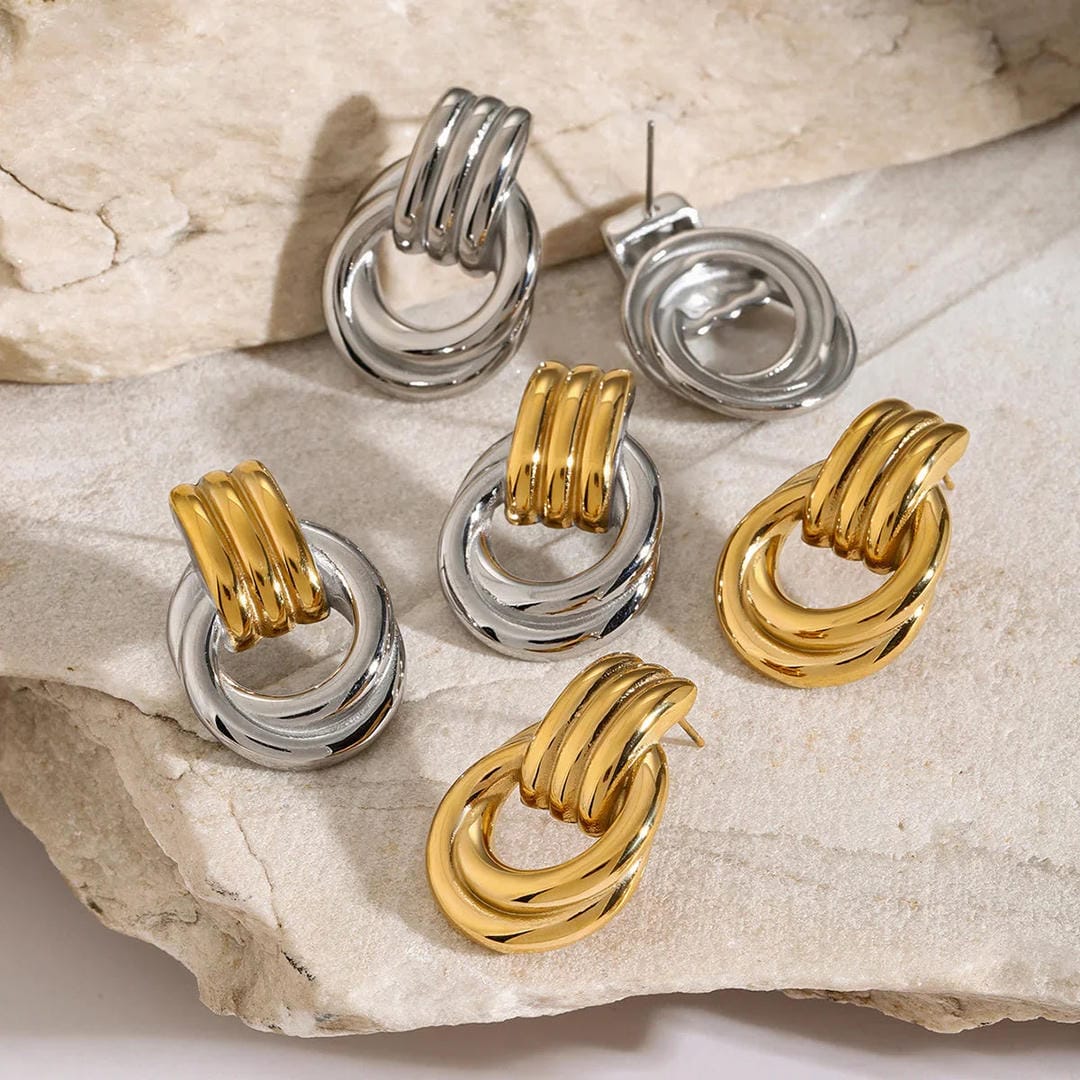 Pendientes de aro en capas brillantes – imagen 7