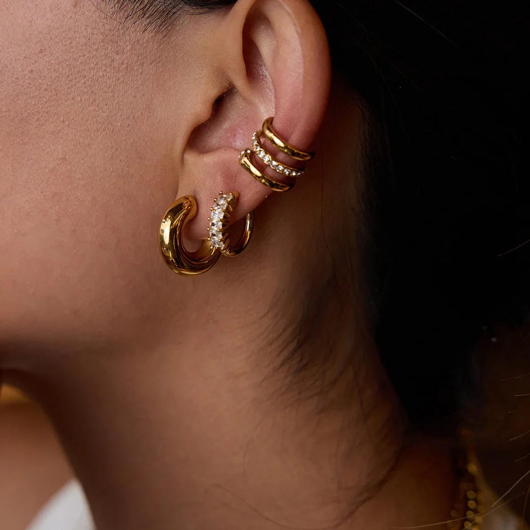 Conjunto de pendientes Esencial de oro Carmen, Lucía & Rocío