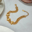 Pulsera elegante de cadena dorada en capas – imagen 2