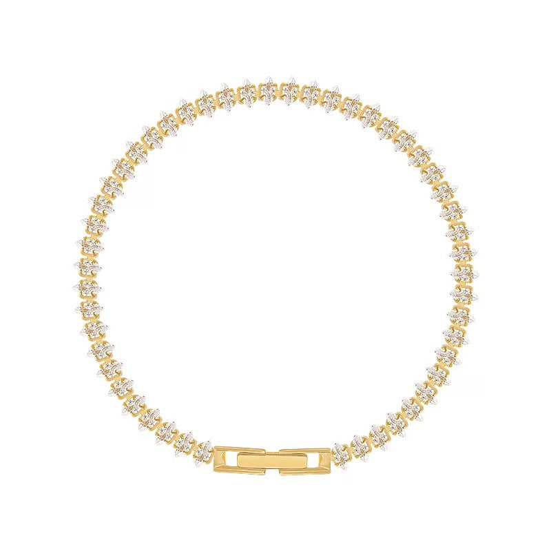 Pulsera de oro radiante en forma de marquesa – imagen 2