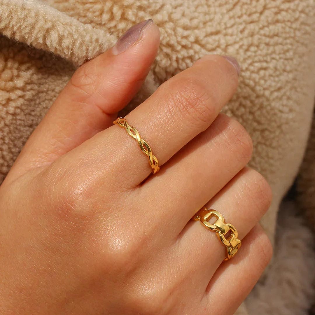 Anillo de oro vintage retorcido – imagen 5
