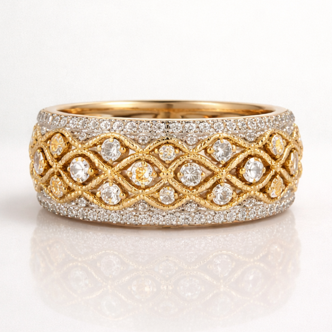 Anillo pavé dorado Armonía — Carmen, Lucía & Rocío