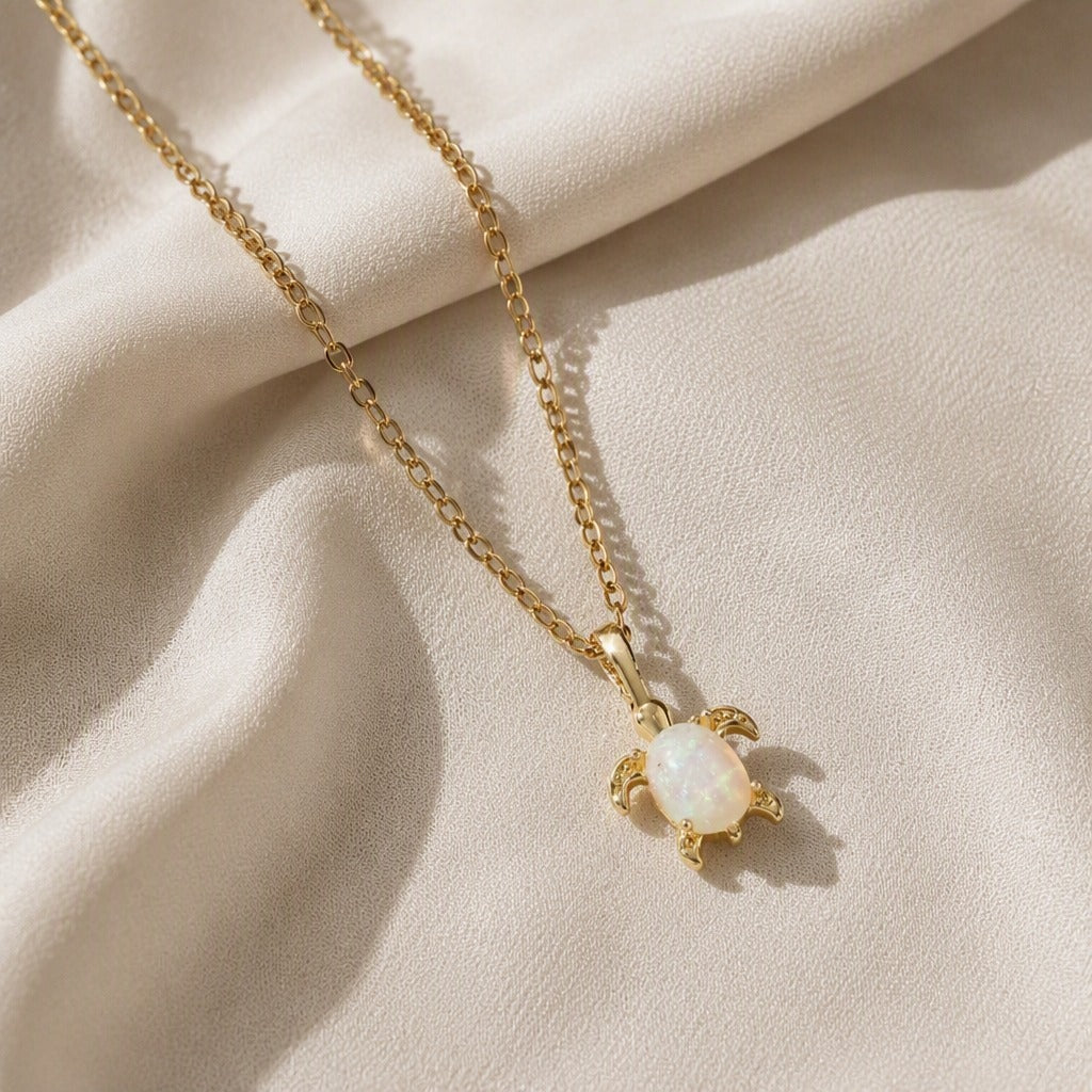 Collar con colgante de ópalo en forma de tortuga – imagen 2
