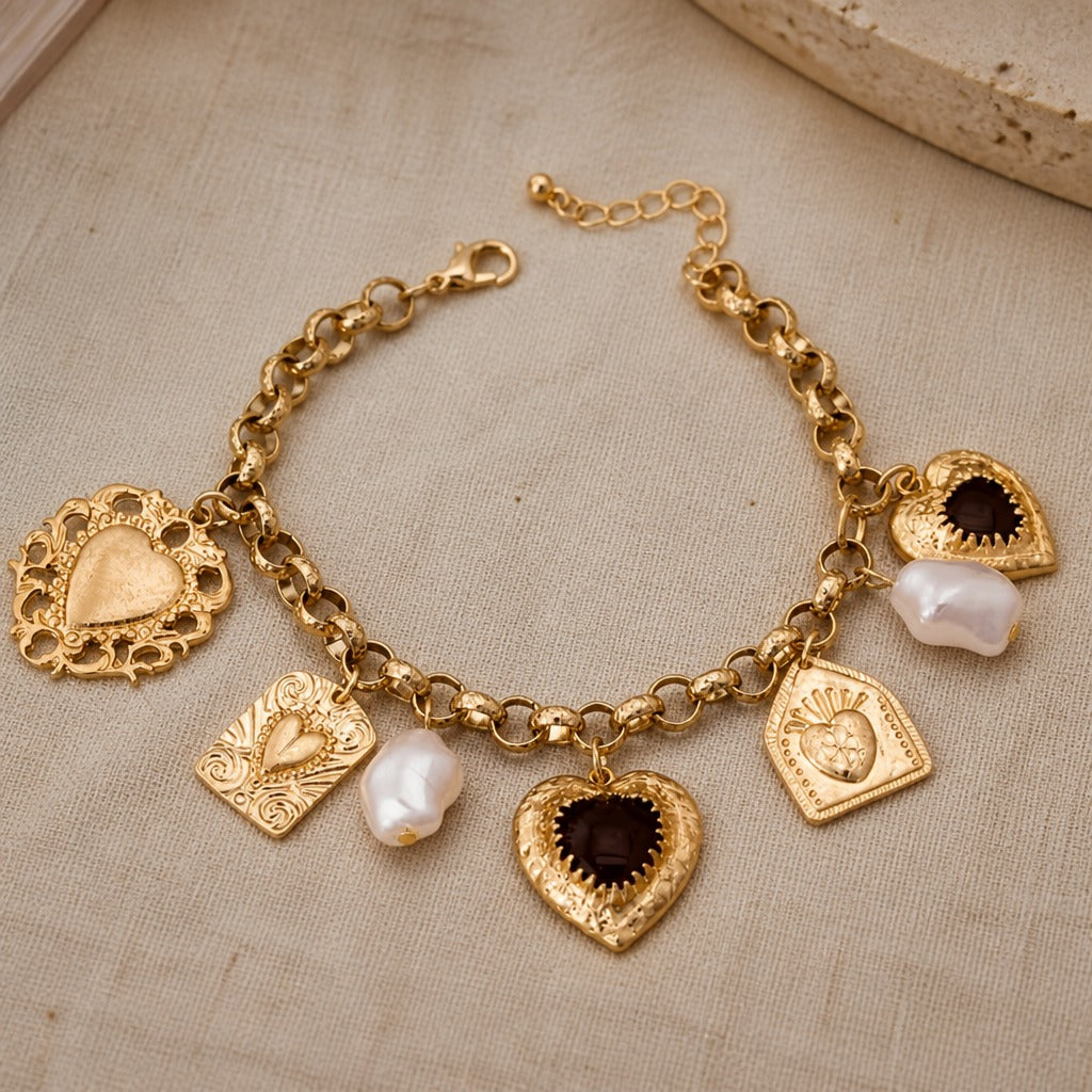 Pulsera escultural de eslabones opulenta