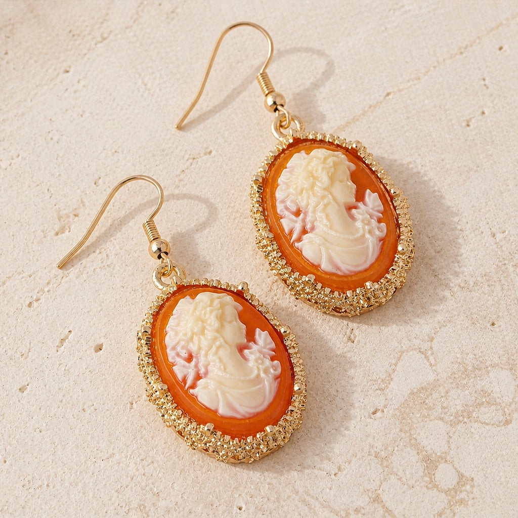 Pendientes camafeo minimalistas en relieve – imagen 5