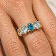 Anillo de banda con acentos ovalados alternos – imagen 2