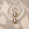 Set de collar y pulsera de perla y camafeo – imagen 2