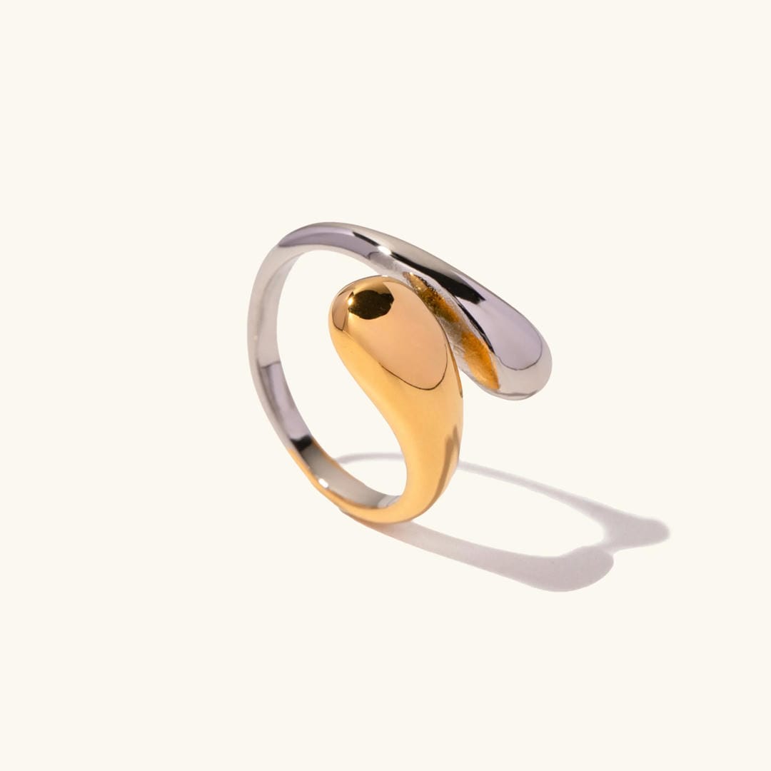 Anillo abierto radiante con gota – imagen 3