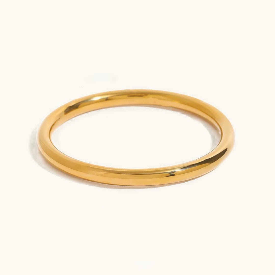 Brazalete vintage liso dorado