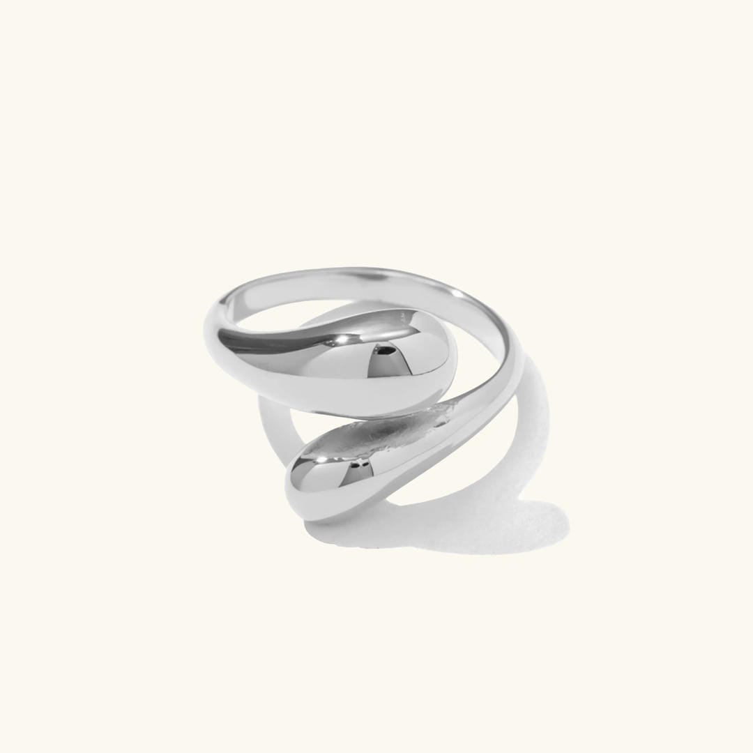 Anillo abierto radiante con gota – imagen 2