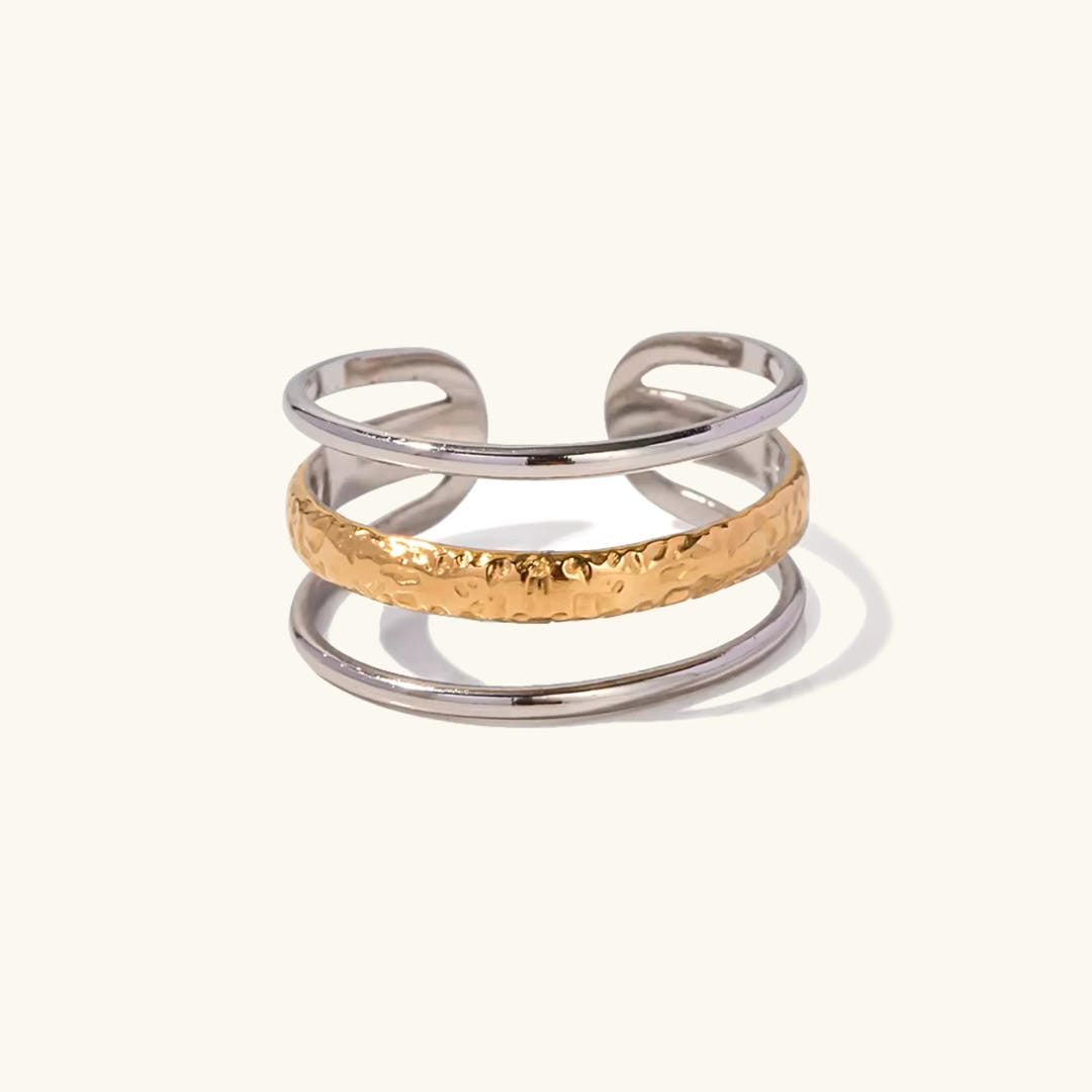 Pendientes aros dorados de 3 capas Carmen, Lucía & Rocío – imagen 3
